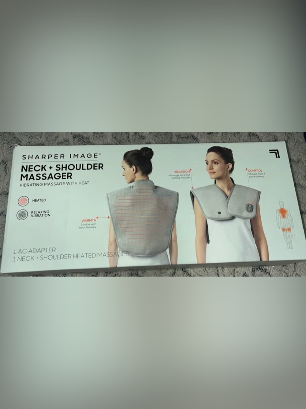 Sharper Image Heated Neck and Shoulder Massager Wrap
